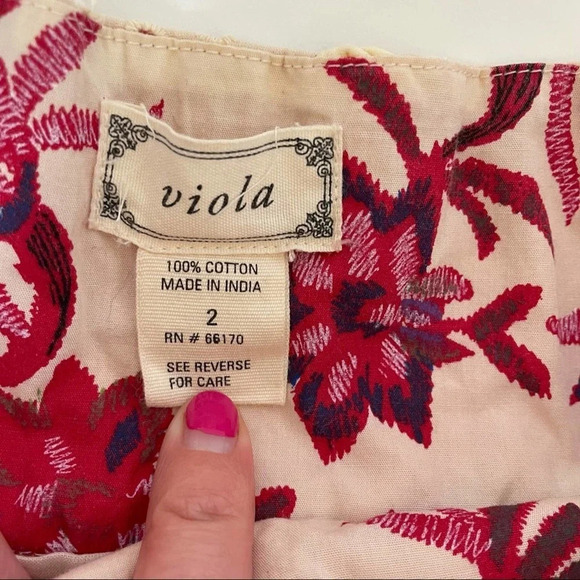 Anthropologie Viola Floral Eyelet Palmetto A-line Skirt Size 2 - Picture 2 of 6